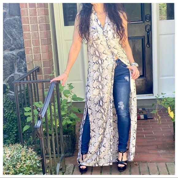 FABULOUS SNAKESKIN BUTTON DOWN DRESS/DUSTER - Picture 11 of 13